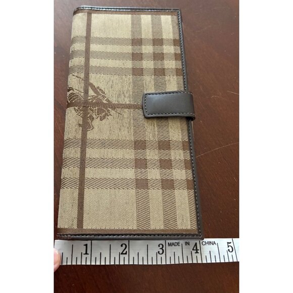 Burberry Beige/Brown Haymarket Check Fabric & Leather Slim Continental Wallet - Picture 10 of 15